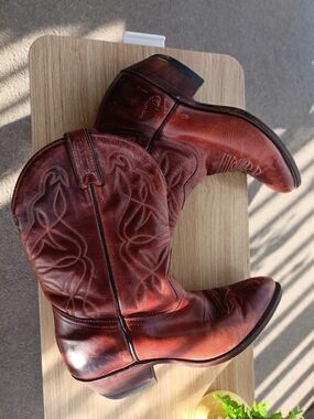 Brown Leather Western Cowboy Boots Boulet